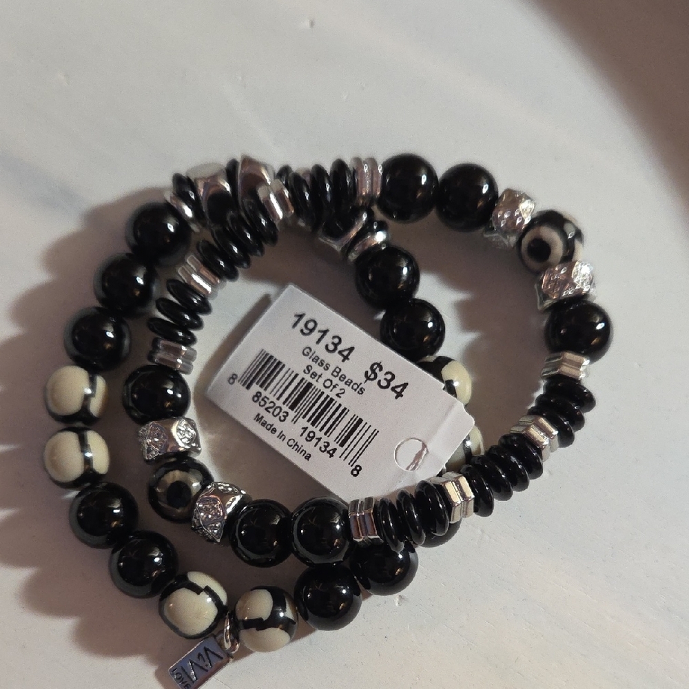 Black and White Beaded Bracelets